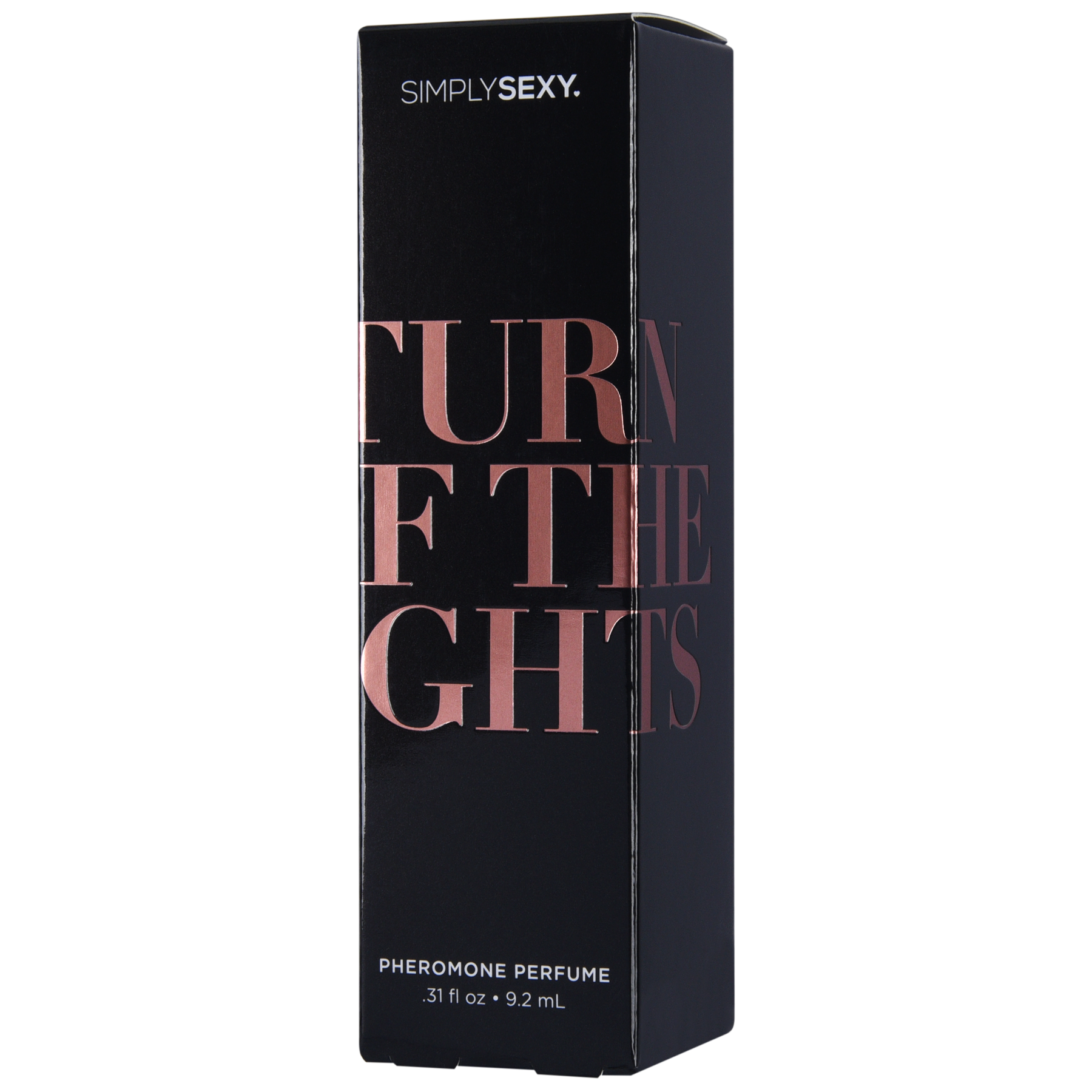 Simply Sexy Turn Off The Lights pheromone perfume in a black box.