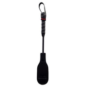 Black leather mini oval paddle crop with "ROUGE" branding.