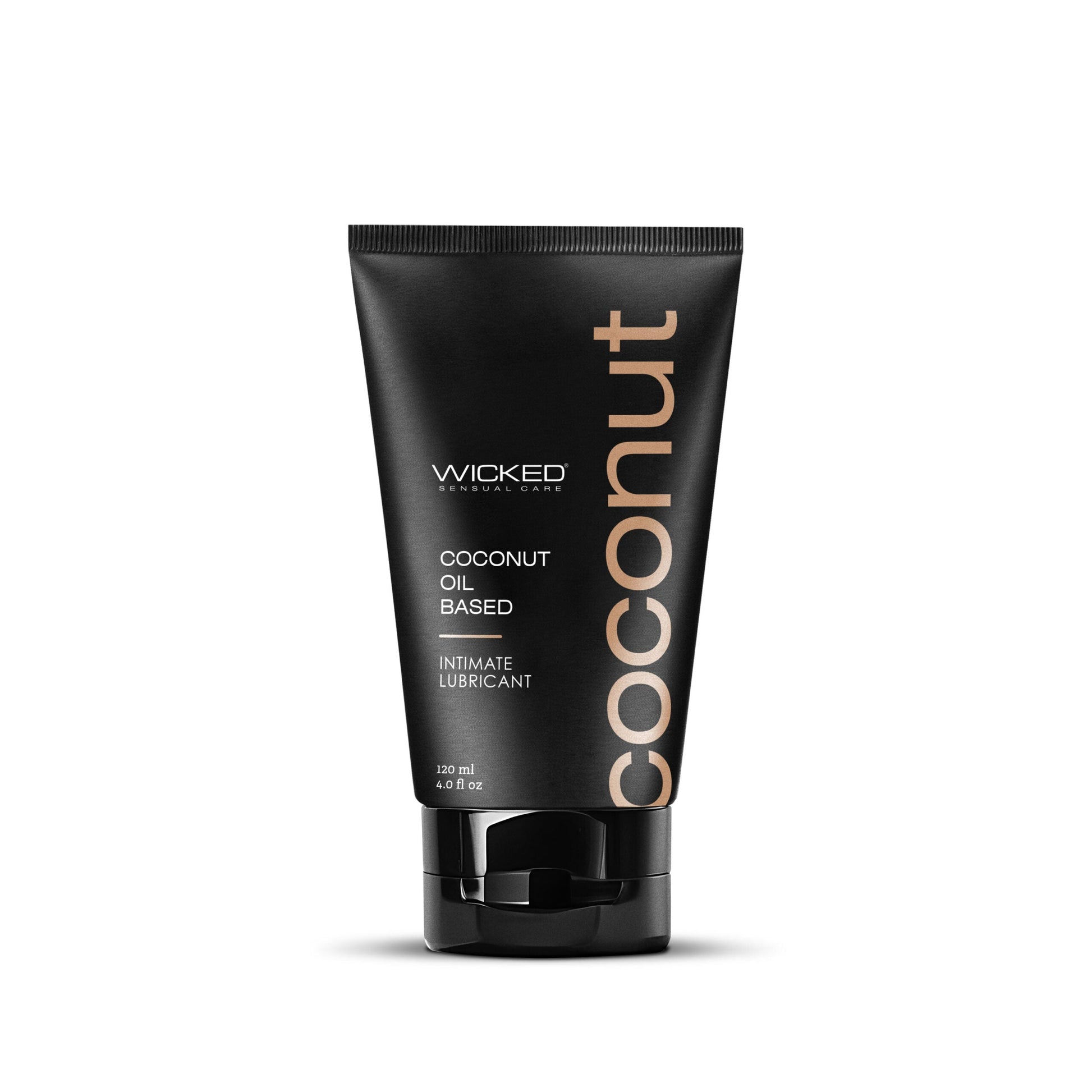 Black tube of Wicked Coconut Oil Based Intimate Lubricant.