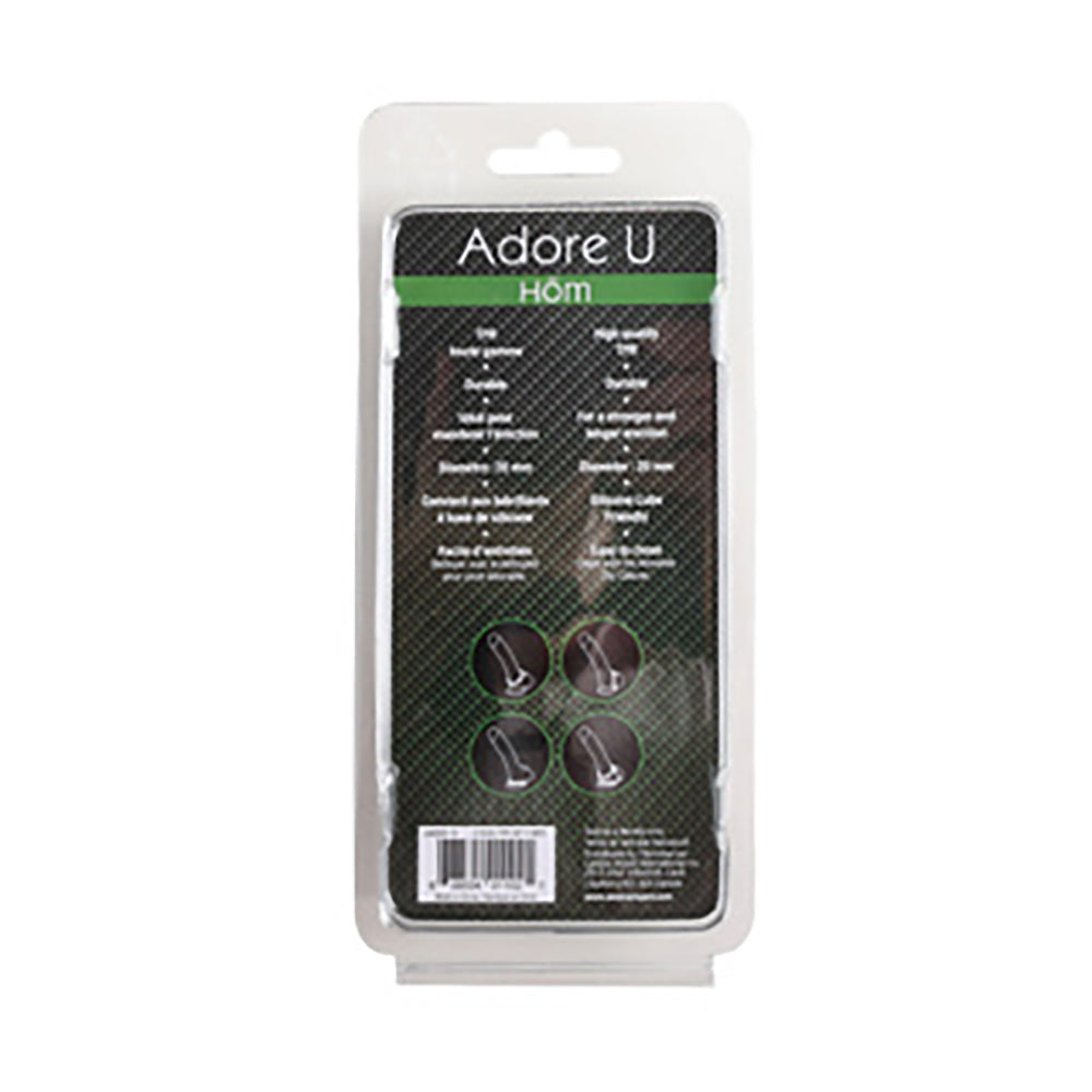 Adore U Höm medium clear cock ring set with three textures.