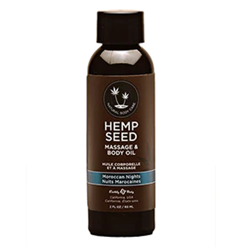 Hemp Seed Massage & Body Oil in Moroccan Nights scent.