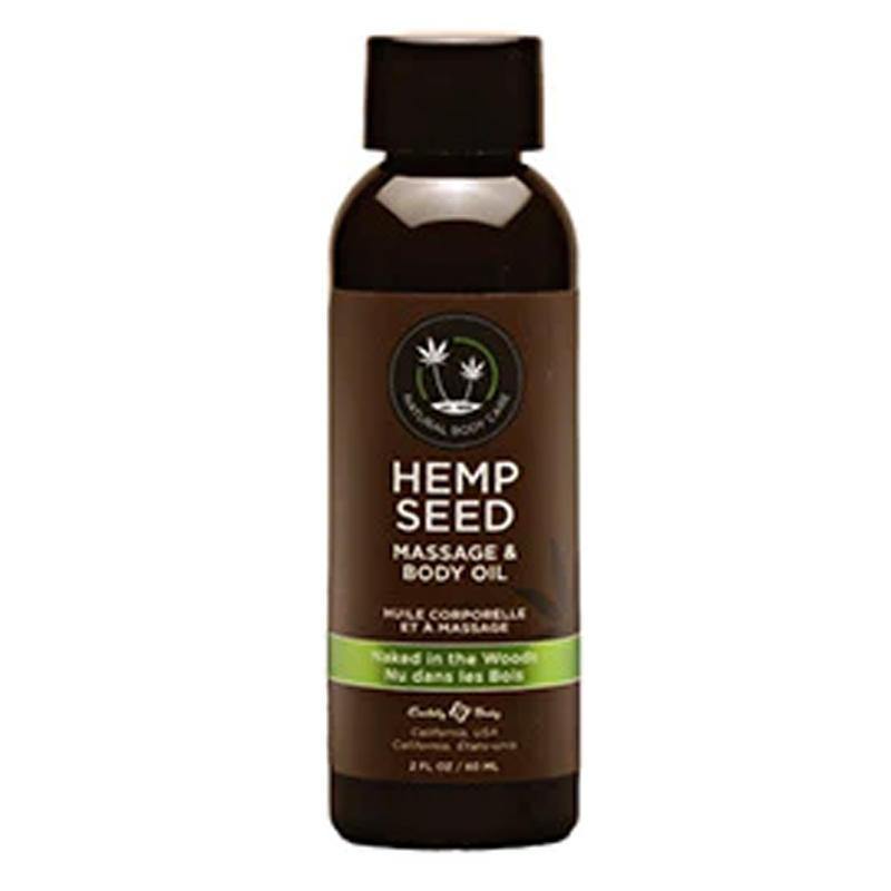 Hemp Seed Massage & Body Oil in Naked in the Woods scent.