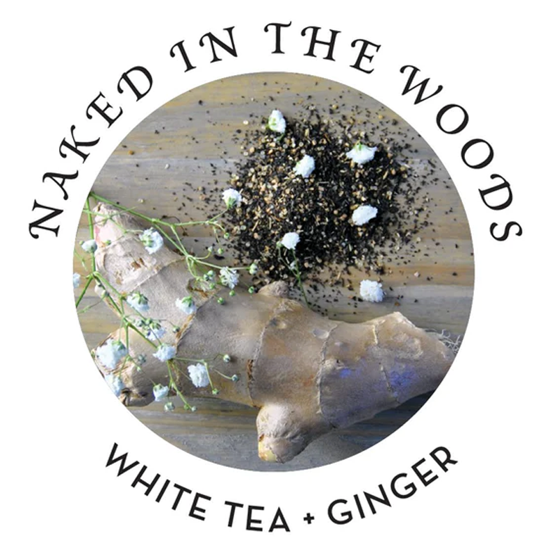 Naked in the Woods white tea and ginger massage oil with hemp seed.
