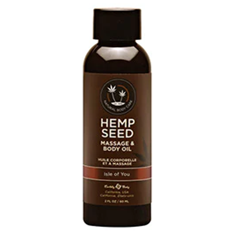 Hemp Seed Massage & Body Oil in Isle of You scent.