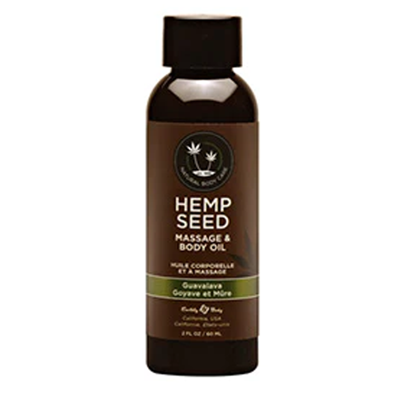 Hemp Seed Massage & Body Oil in Guavalava scent.