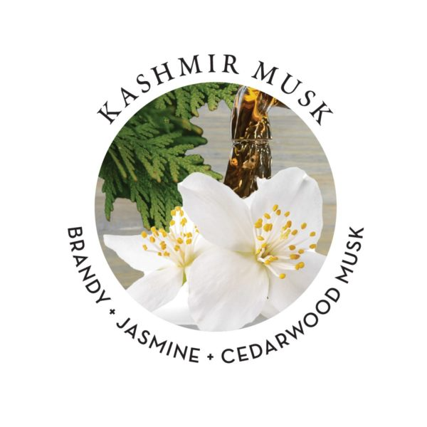 Kashmir Musk massage oil with jasmine, cedarwood, and brandy notes.