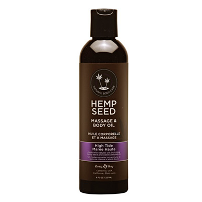 Hemp Seed Massage & Body Oil in High Tide scent.