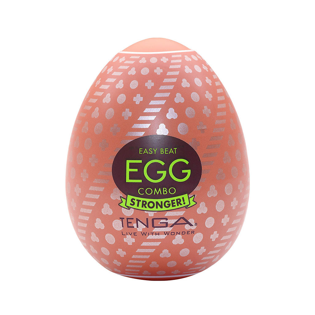 Tenga Egg Combo male masturbator with textured surface.
