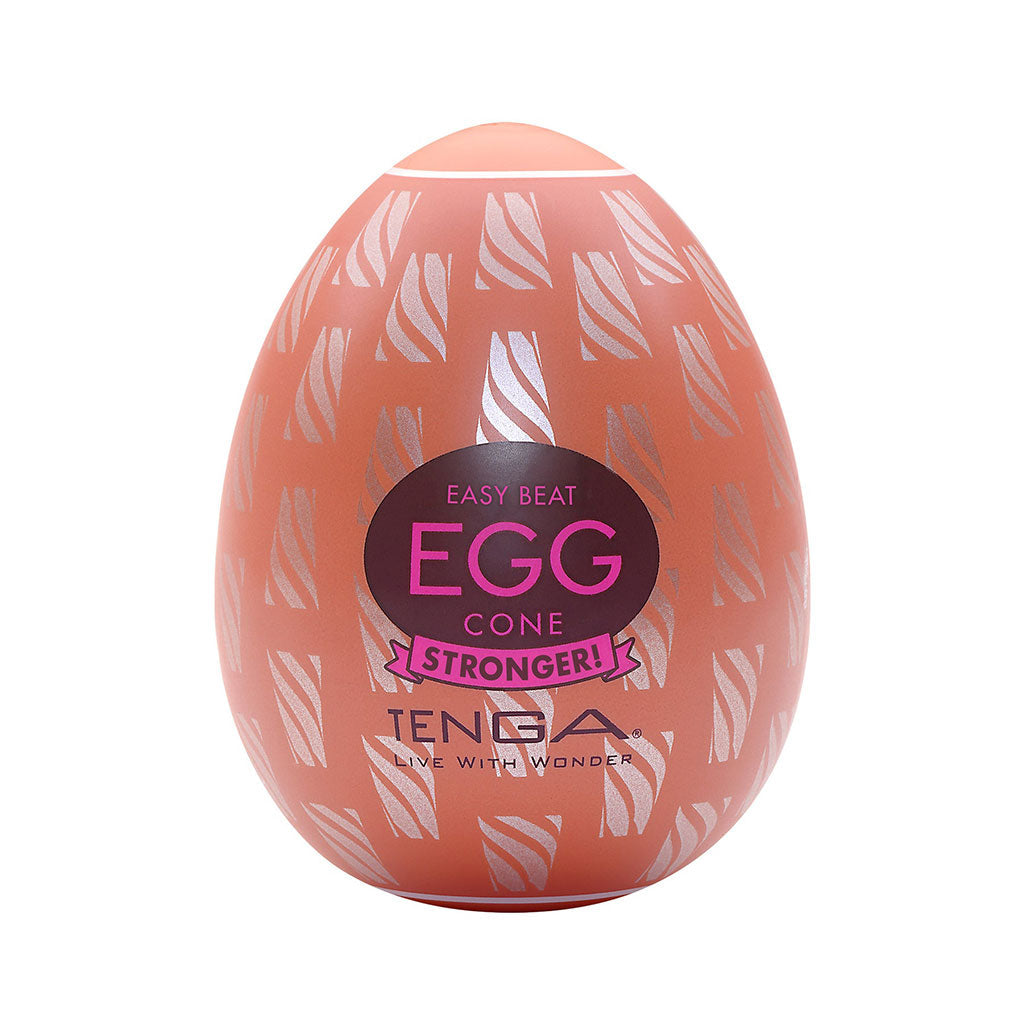 Tenga Egg Cone Disposable Male Masturbator with textured surface.