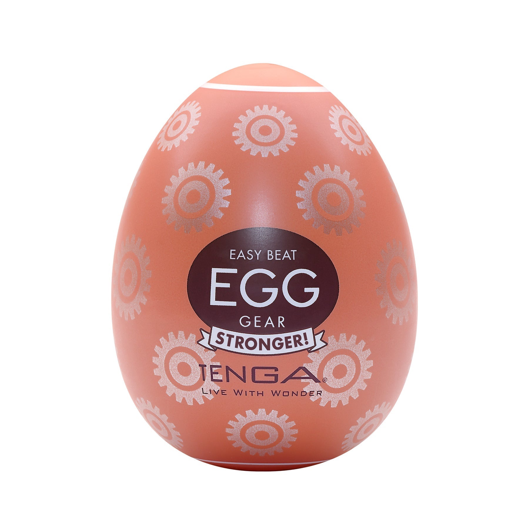 Tenga Egg Hard Boiled II Gear male masturbator with gear pattern.