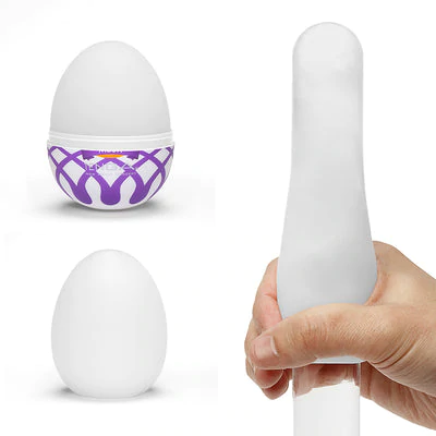 Tenga Mesh Textured Male Masturbator egg with TPE sleeve.