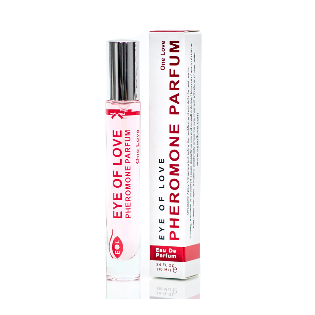 Eye of Love One Love Pheromone Perfume in a 10ml rollerball bottle.