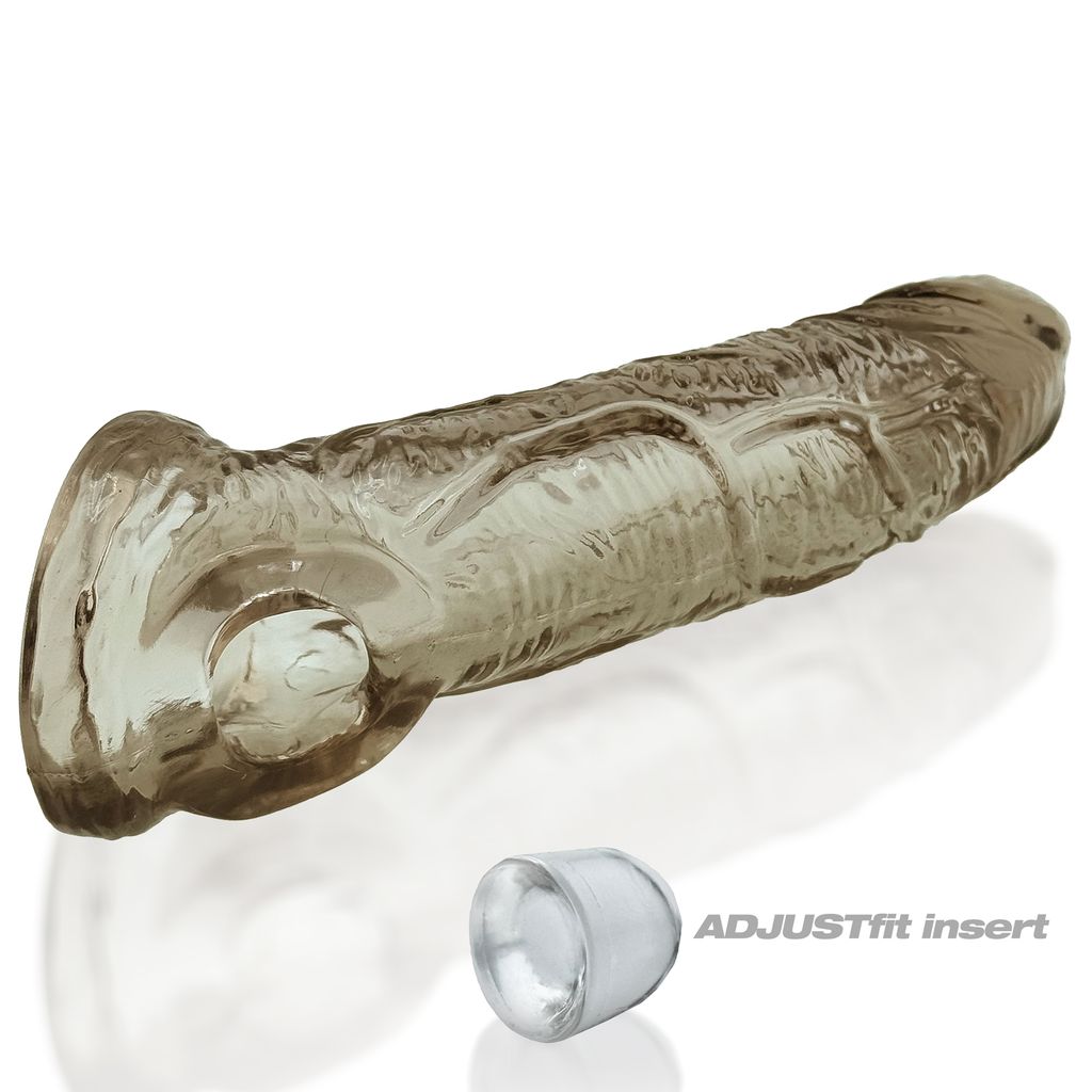 Coach Soft Flesh Cock Sheath with AJUSTfit Insert in translucent brown.