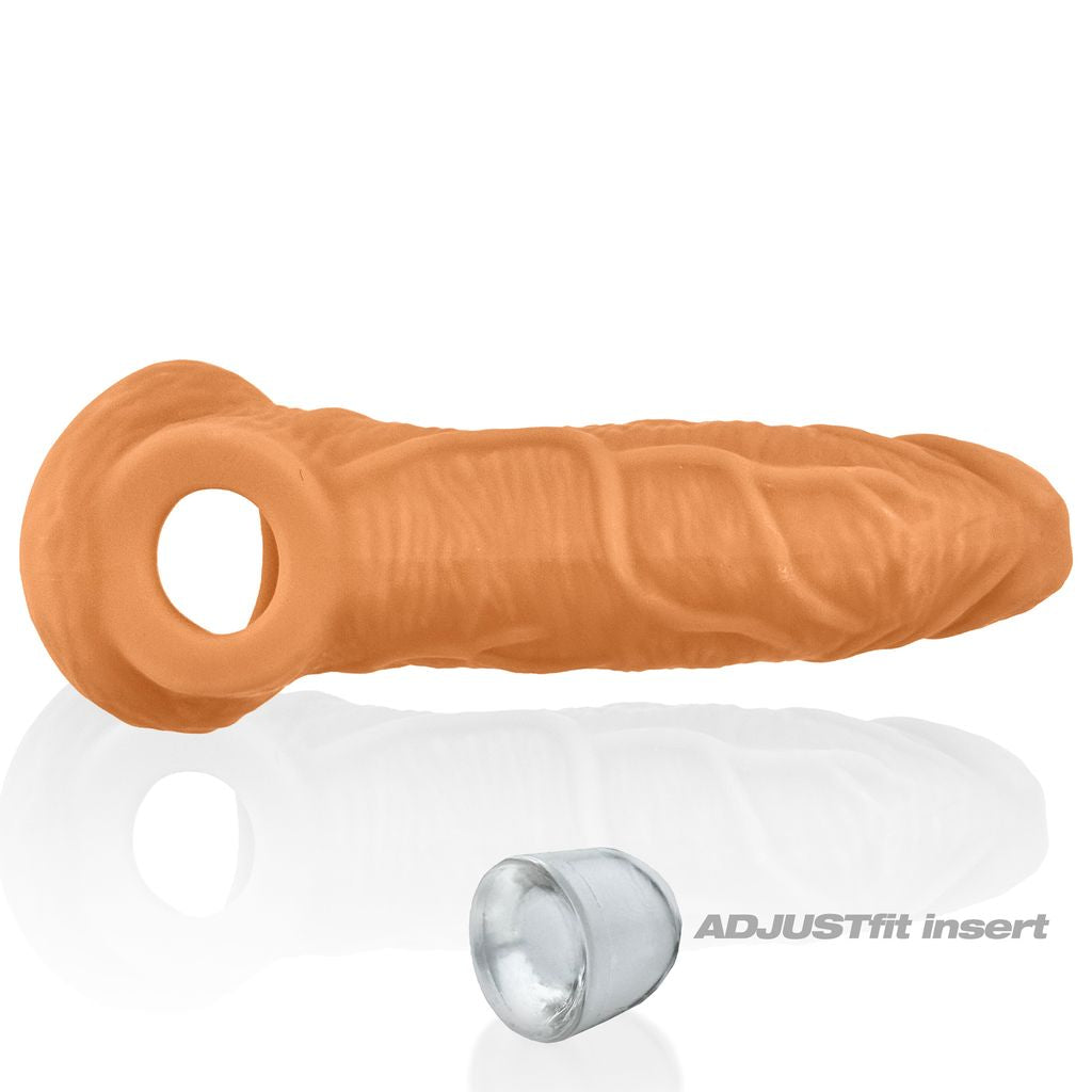 Orange textured cock sheath with an adjustable fit insert.