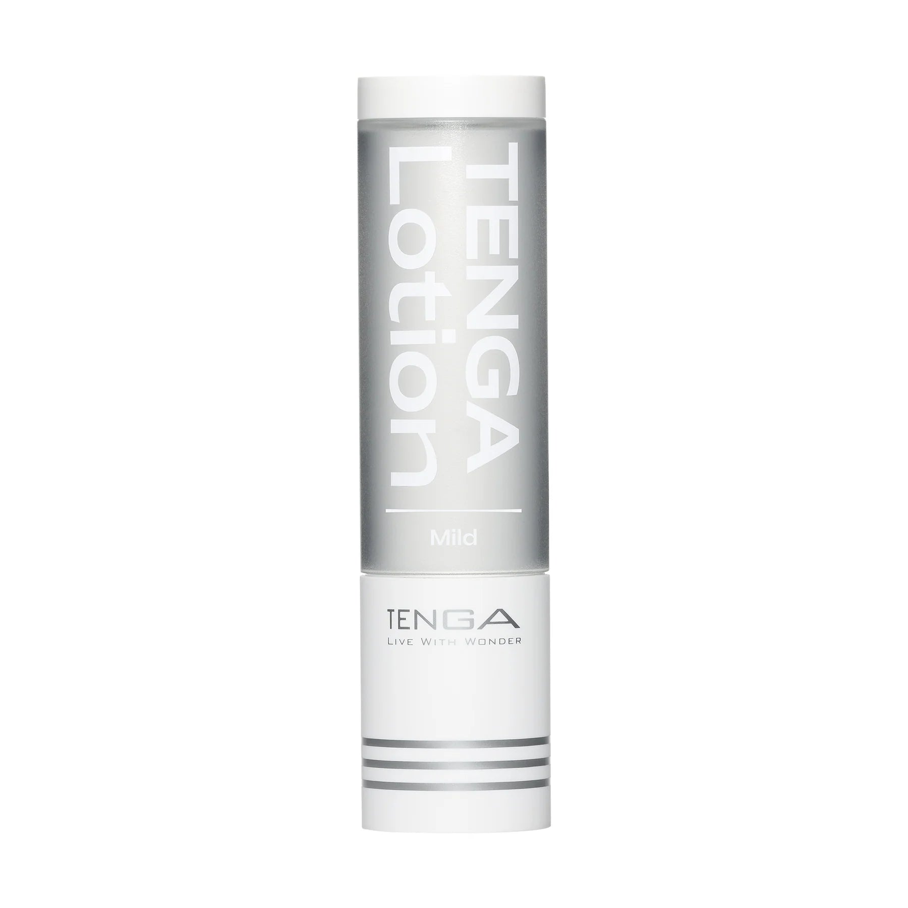 Tenga Mild Water-Based Personal Lubricant in a clear bottle with white text.