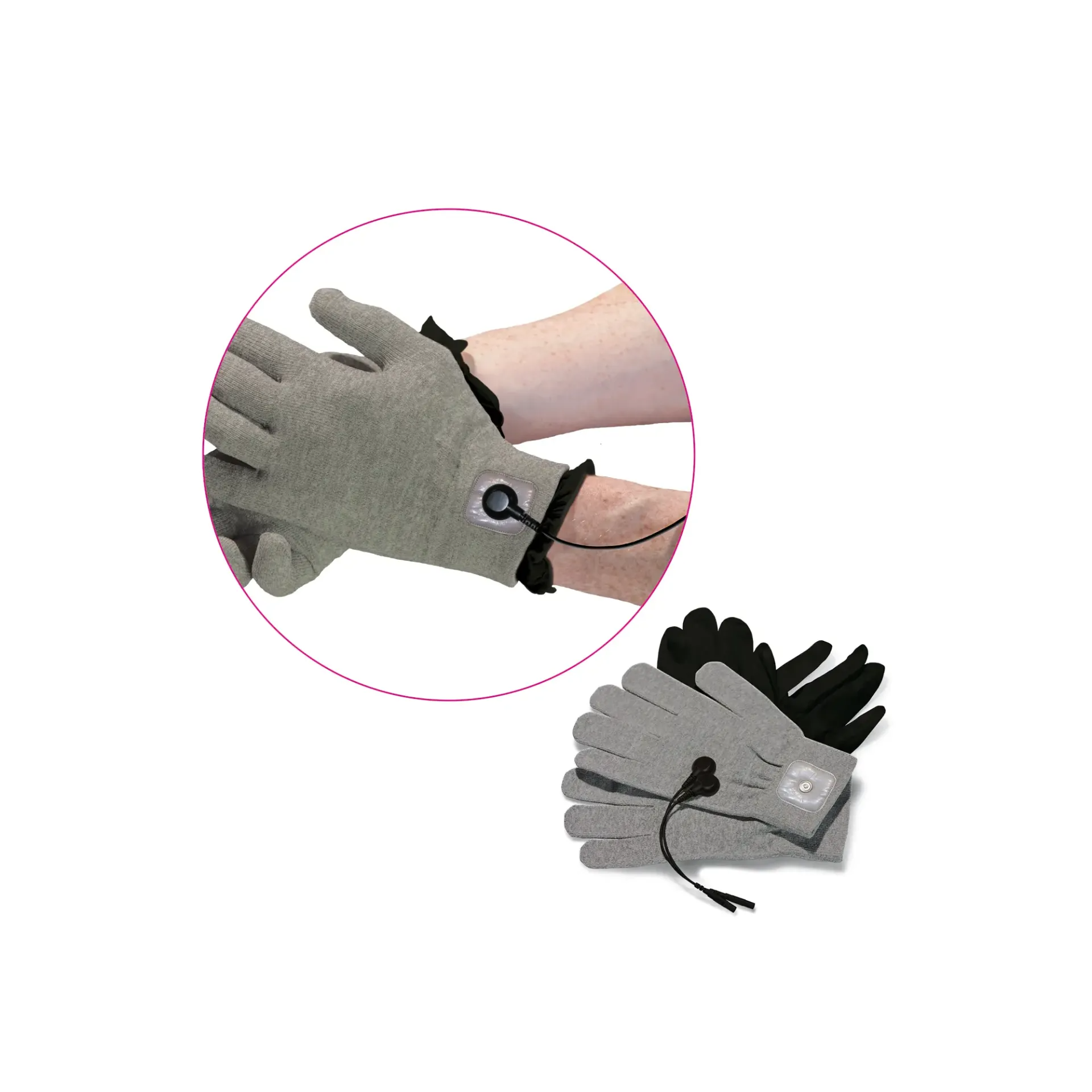 Magic Gloves Bi-Polar E-Stim Massage Set with adapters.