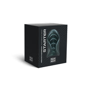 Man Wan Starter vibrating stroker in pine grey on a black box.