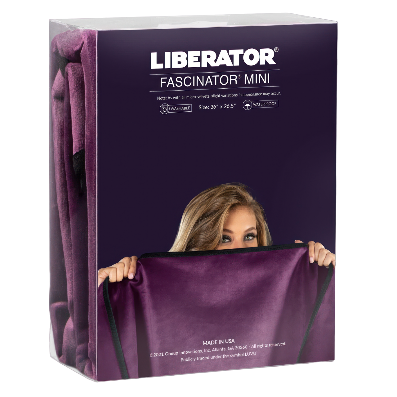 Liberator Mini Aubergine Microvelvet waterproof sex throw.