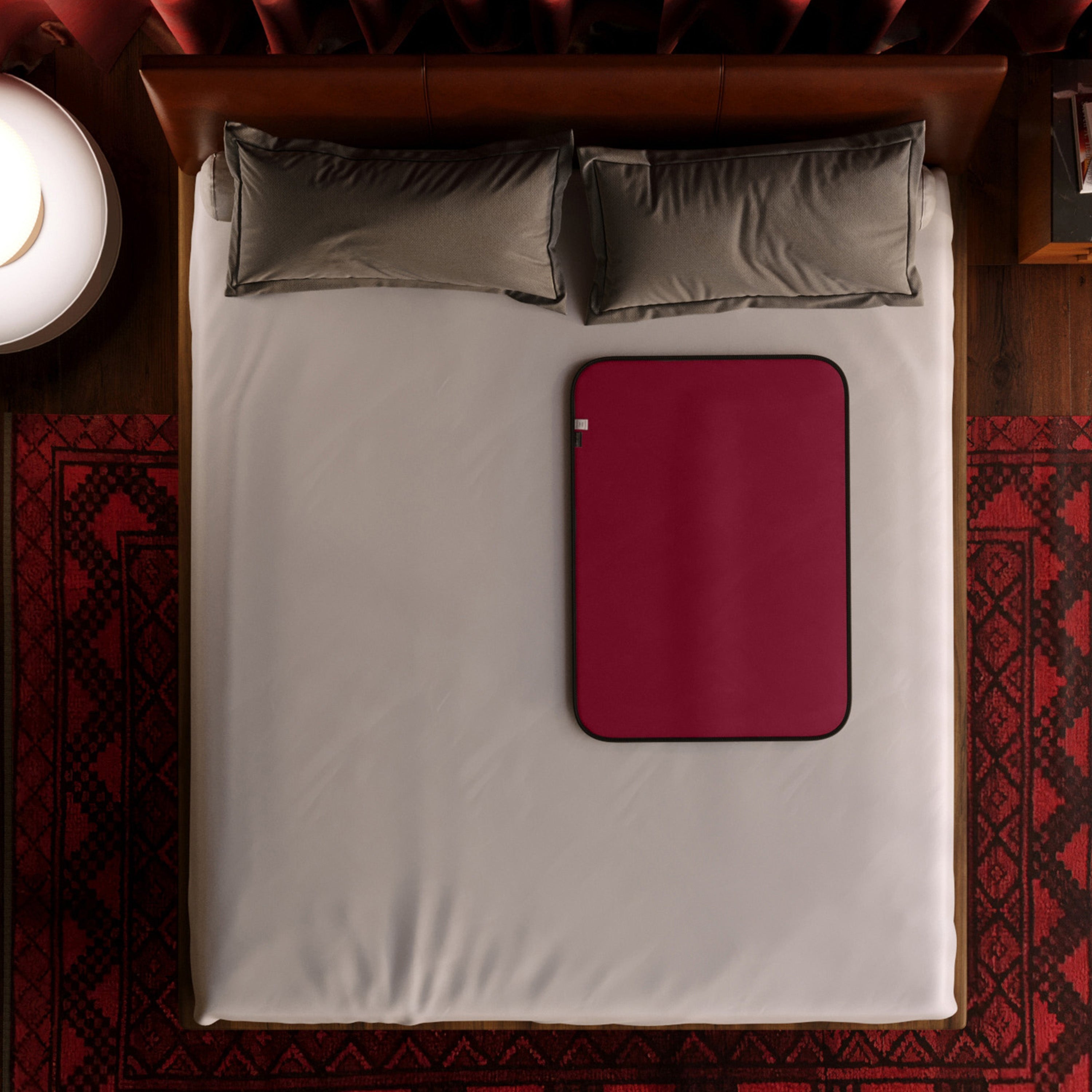 Waterproof microvelvet sex throw in mini merlot.