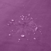 Waterproof aubergine microvelvet sex throw with water droplets.
