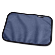 Indigo moisture-proof microvelvet toy pad with black trim and a Liberator logo.