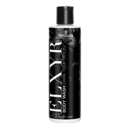A black bottle of Sensuva Elixir Dark Temptation body wash.