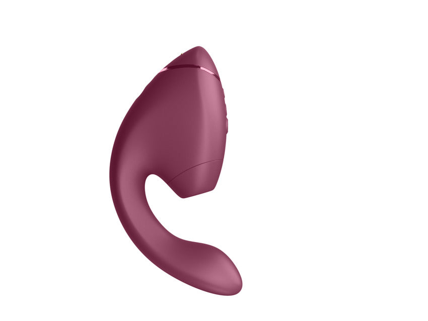 A dusky pink dual G-spot and clitoral stimulator.