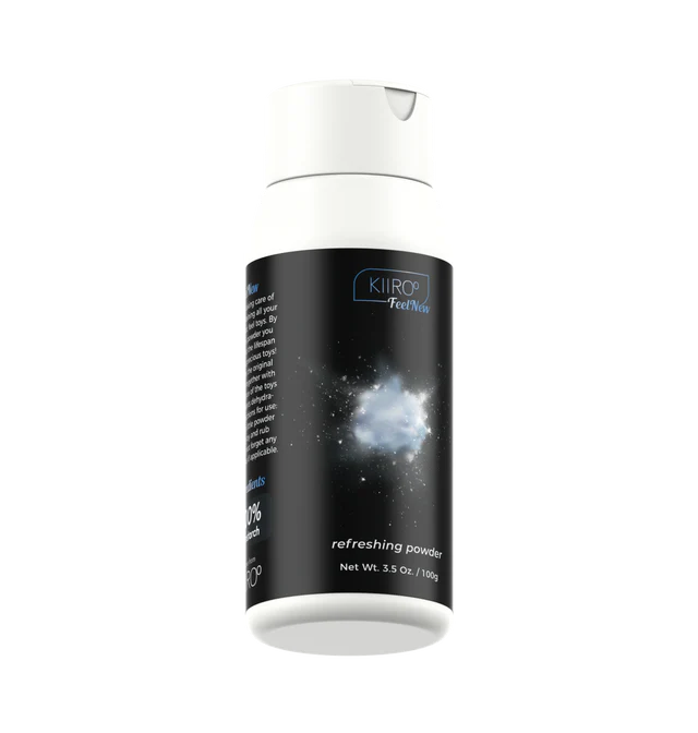 Kiiroo FeelNew refreshing cornstarch powder for stroker sleeves.
