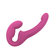 Pink double G-spot dildo with a curved shape and textured tip.