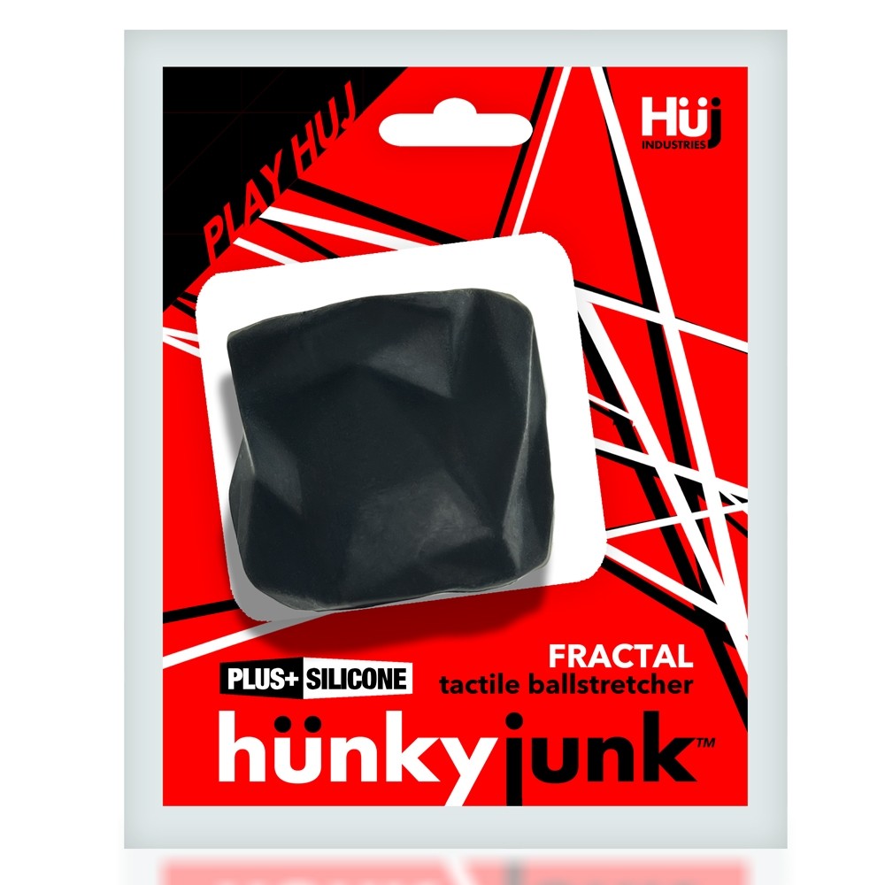 Black fractal silicone ball stretcher in packaging.