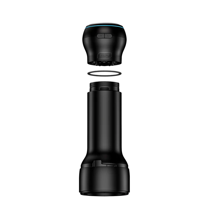 App-controlled oral stroker and suction kit with detachable top.