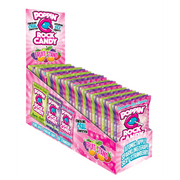 Display box of Poppin Rock Candy with 36 individual packs in fruit flavors.