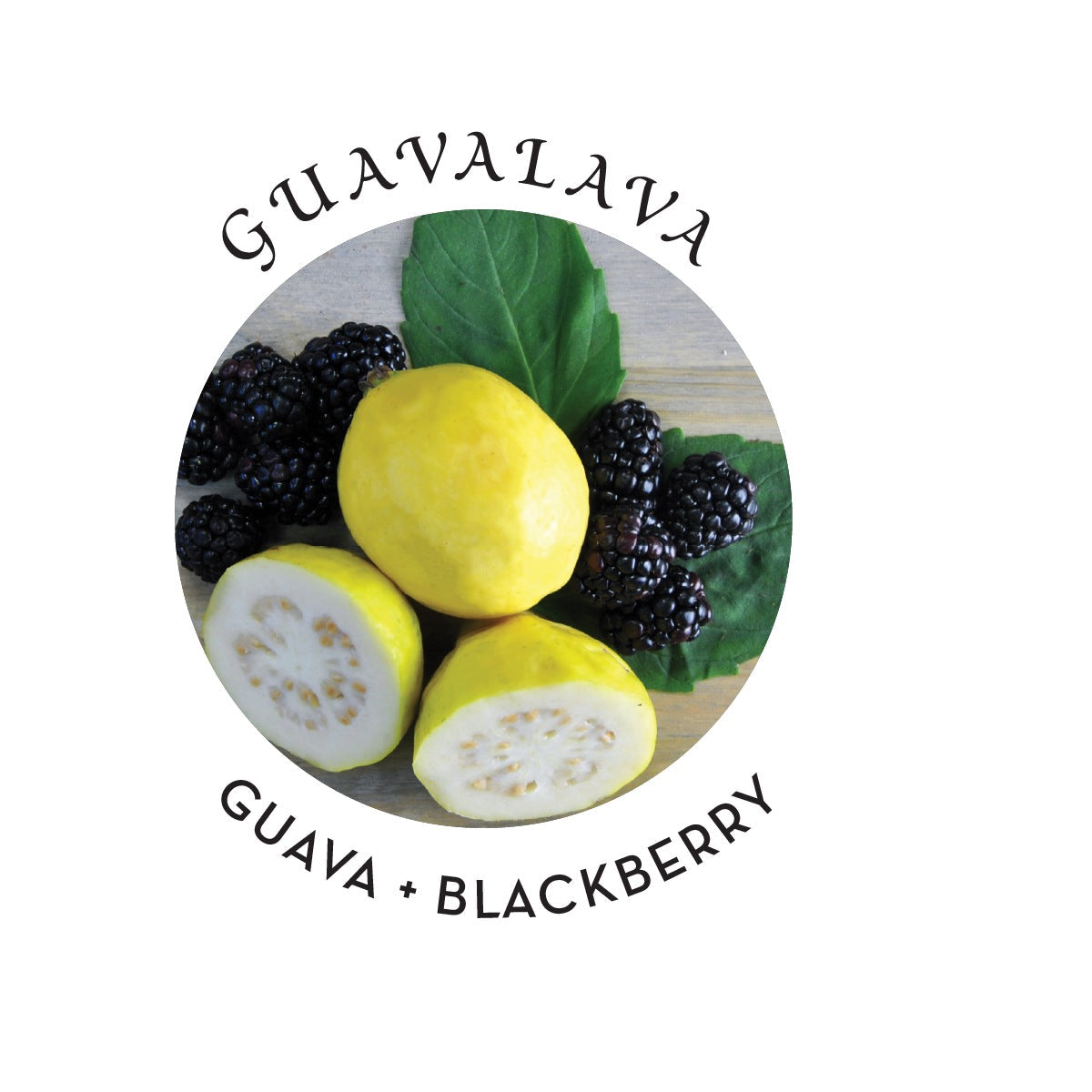Guavalava bath and shower gel with guava and blackberry.