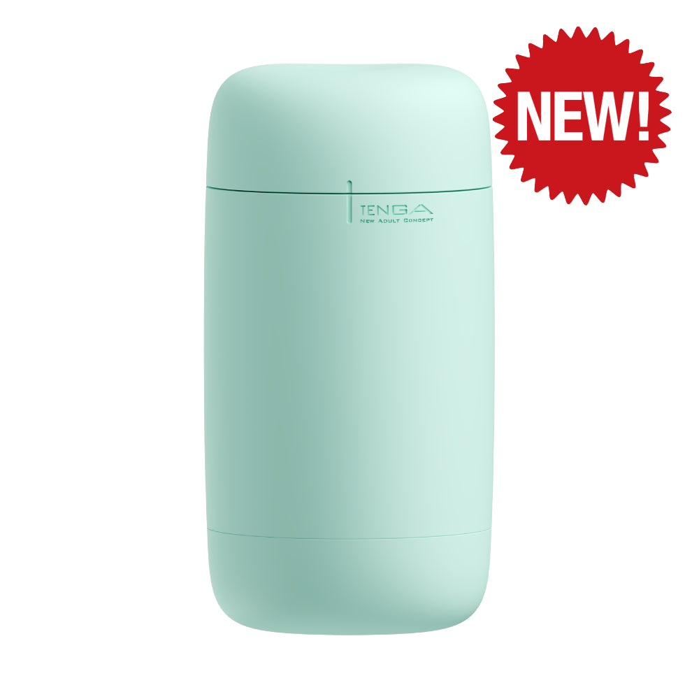 A light green Tenga Puffy Soft Stroker with a "NEW!" burst.
