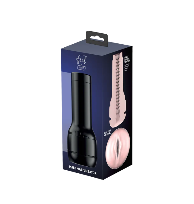 Realistic TPE male stroker sleeve in pale with helix texture.