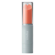 Coral and gray waterproof silicone personal vibrator with a clear cap.