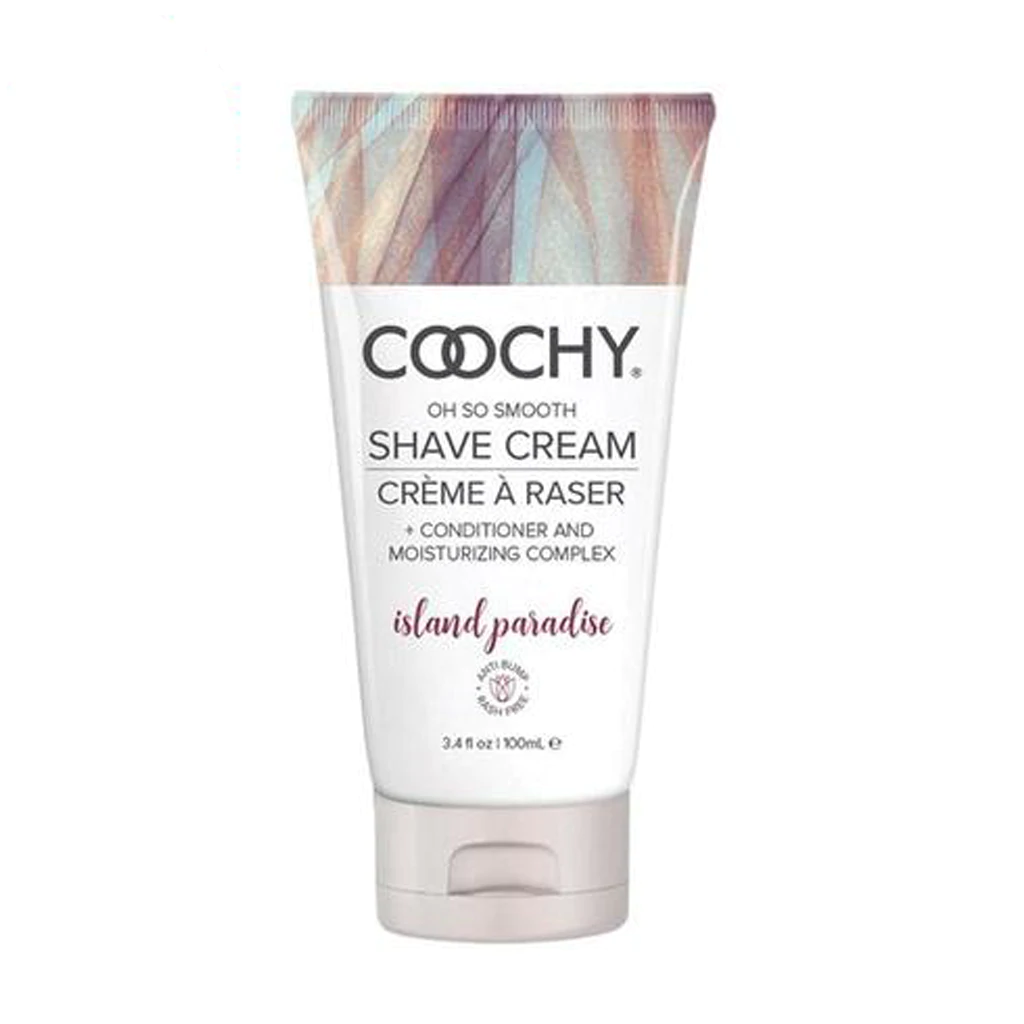 Coochy Island Paradise Shave Cream with conditioning and moisturizing complex.