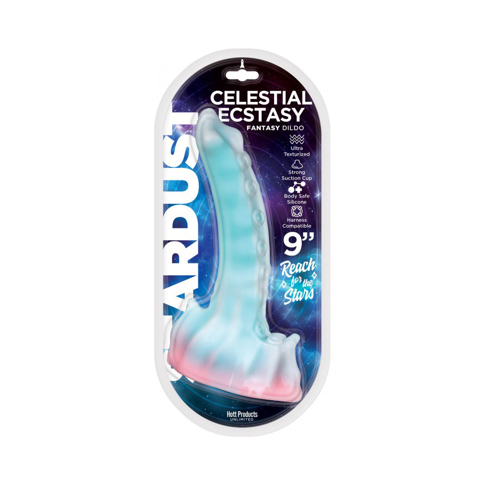 Celestial Ecstasy fantasy dildo with ultra textured surface and suction cup base.