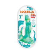 Cockzilla dinosaur shaped dildo with suction cup.