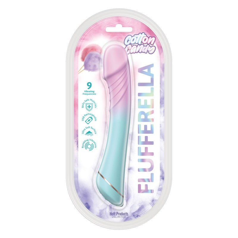 Cotton Candy Silicone Vibrator with 9 speeds and USB charging.