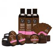 Zen Berry Rose Skin Butter and Massage Oil Set with candles and samples.