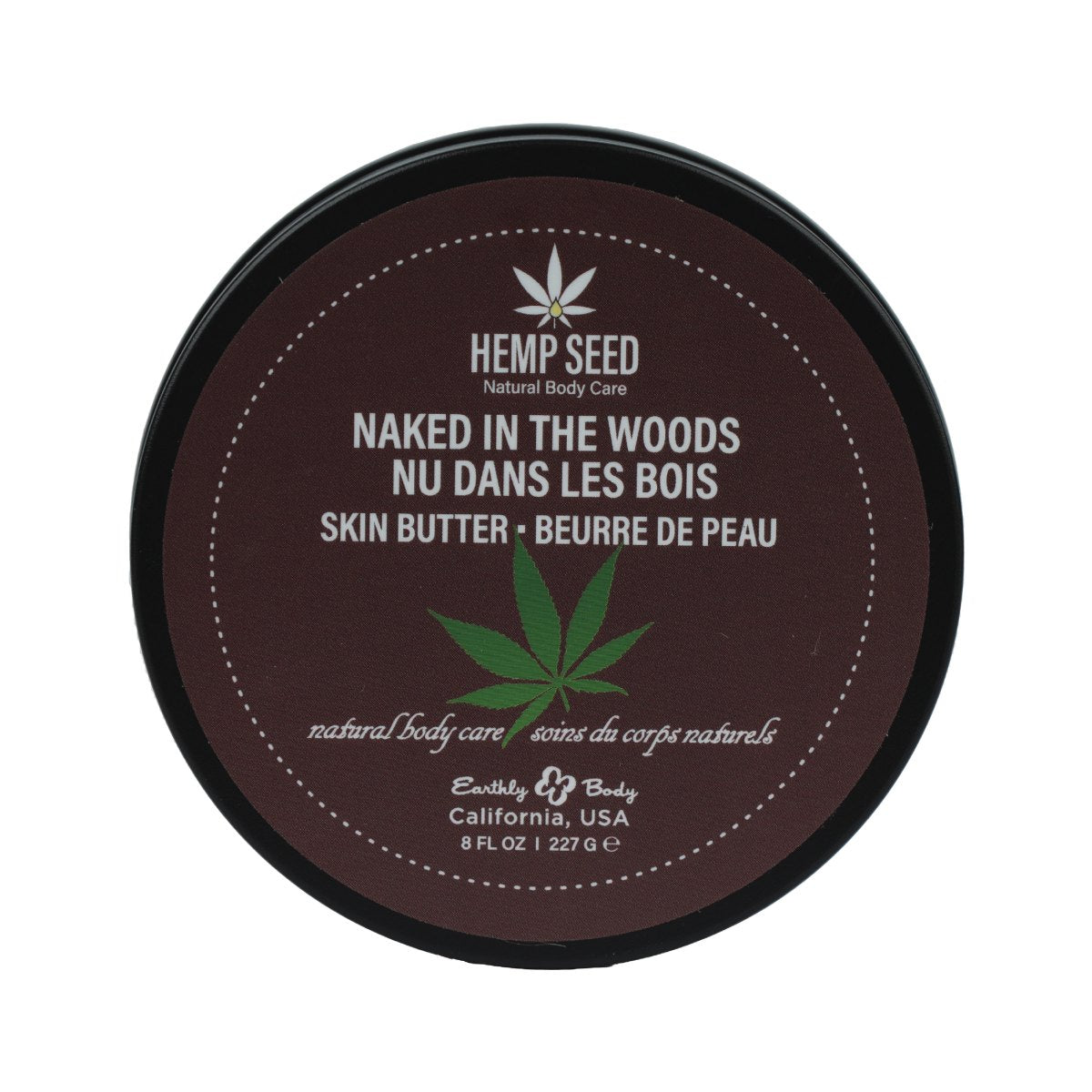 Hemp Seed Naked in the Woods skin butter in an 8 oz jar.