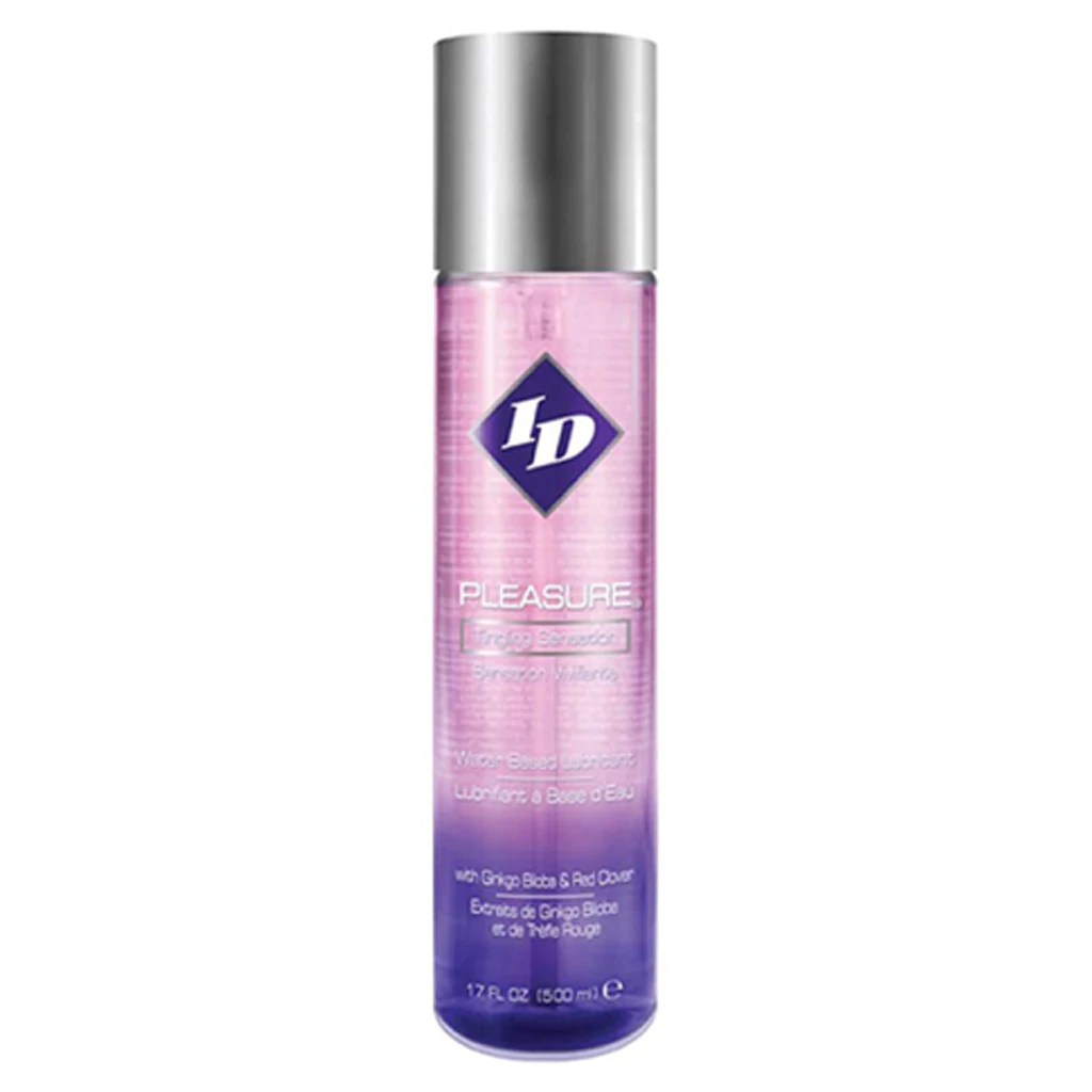 ID Lubricants Pleasure water-based stimulating lubricant with ginkgo biloba and red clover.