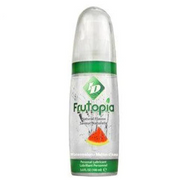 Frutopia Watermelon flavored personal lubricant in a clear pump bottle.