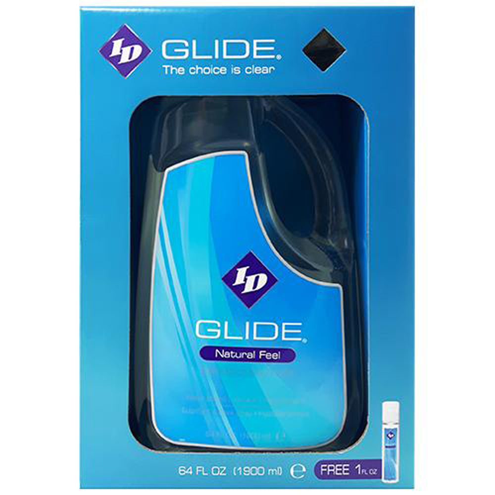 ID Glide water-based personal lubricant in a 64 oz bottle.