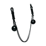 Adjustable black clamps with chain and two 4oz ball weights.