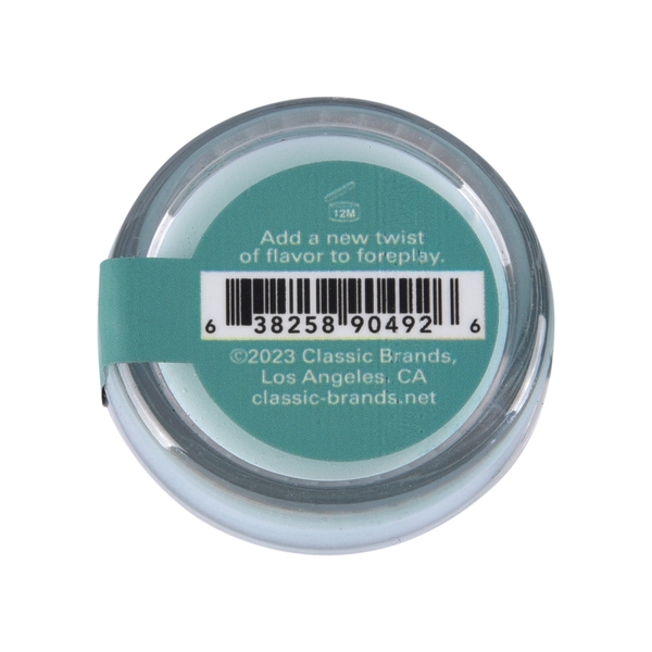 A jar of Mint Julep Nipple Pleasure Balm with product information.
