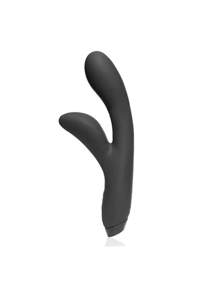 Black flexible G-spot vibrator with a curved shape.