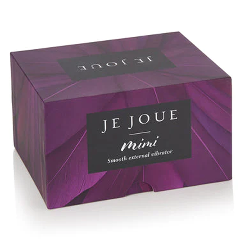 A black Je Joue Mimi vibrator in its purple box.