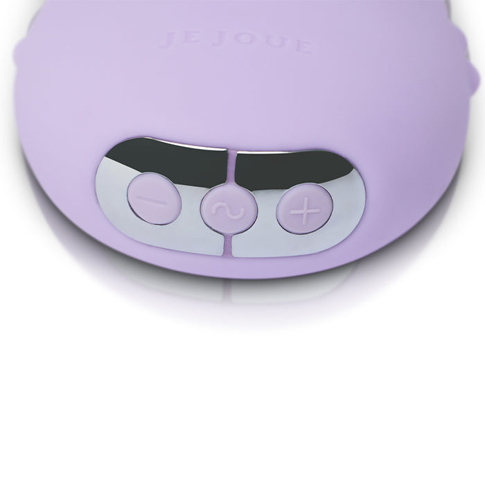 A purple Je Joue Mimi Deux vibrator with three control buttons.